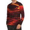 Lava Flow Print Men's Long Sleeve Rash Guard