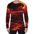 Lava Flow Print Men's Long Sleeve T-Shirt