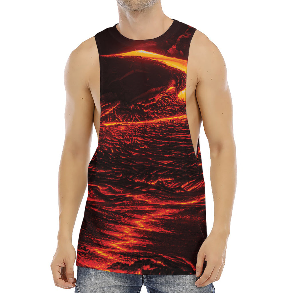 Lava Flow Print Men's Muscle Tank Top