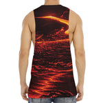 Lava Flow Print Men's Muscle Tank Top