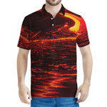 Lava Flow Print Men's Polo Shirt