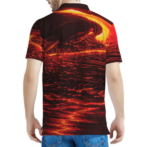 Lava Flow Print Men's Polo Shirt