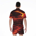 Lava Flow Print Men's Rompers