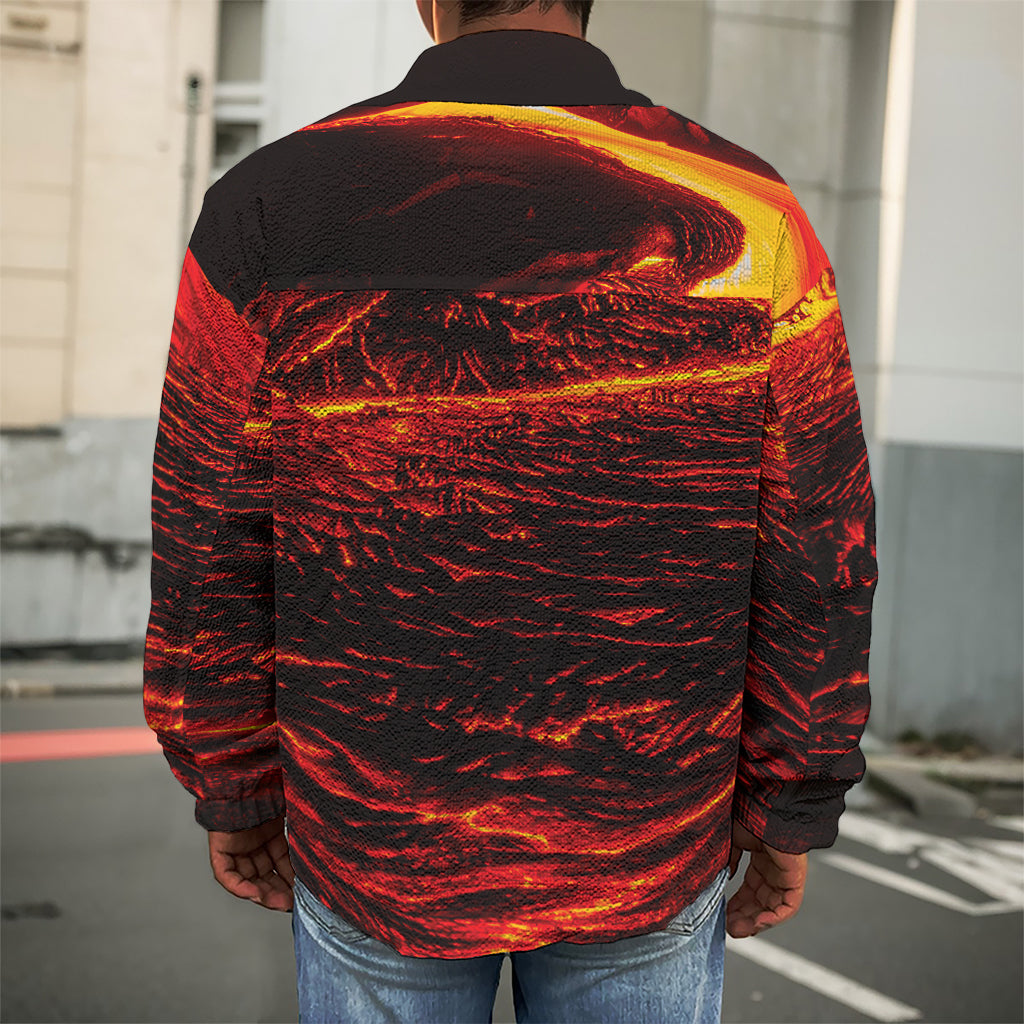 Lava Flow Print Men's Shirt Jacket