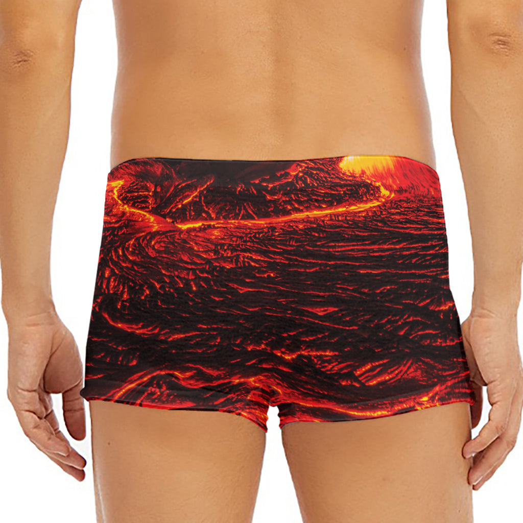 Lava Flow Print Men's Short Boxer Briefs