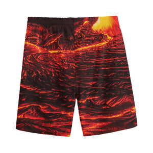 Lava Flow Print Men's Sports Shorts