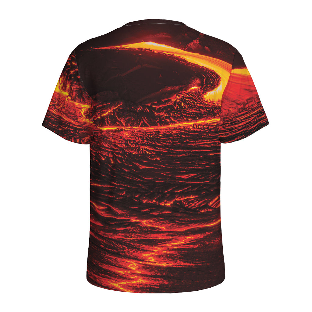 Lava Flow Print Men's Sports T-Shirt