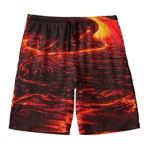 Lava Flow Print Men's Swim Trunks