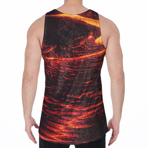 Lava Flow Print Men's Velvet Tank Top