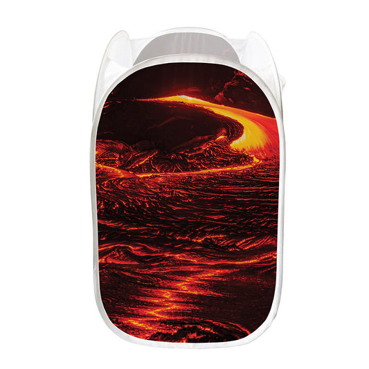 Lava Flow Print Mesh Laundry Hamper