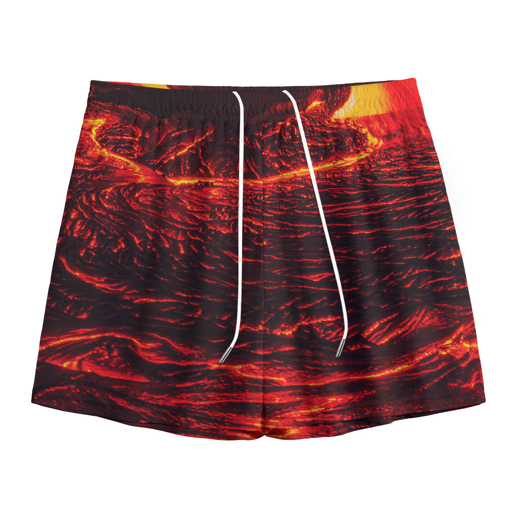 Lava Flow Print Mesh Shorts