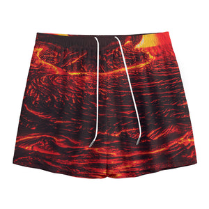 Lava Flow Print Mesh Shorts