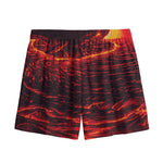 Lava Flow Print Mesh Shorts