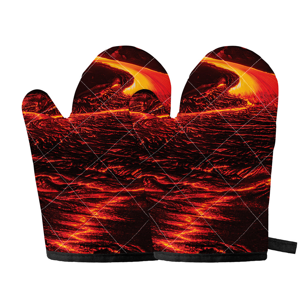 Lava Flow Print Oven Mitts