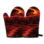 Lava Flow Print Oven Mitts
