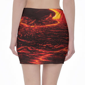 Lava Flow Print Pencil Mini Skirt