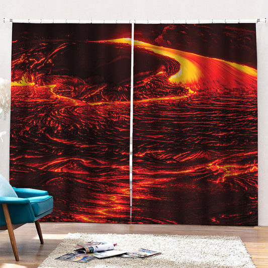 Lava Flow Print Pencil Pleat Curtains