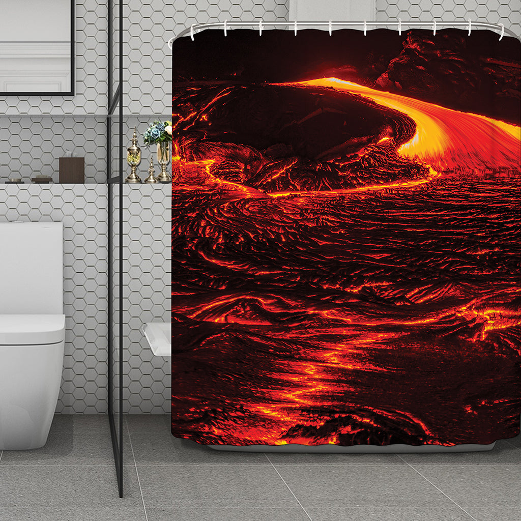 Lava Flow Print Polyester Shower Curtain
