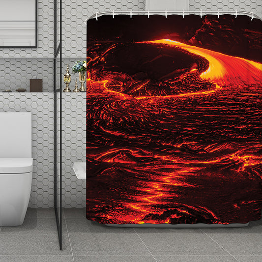 Lava Flow Print Polyester Shower Curtain