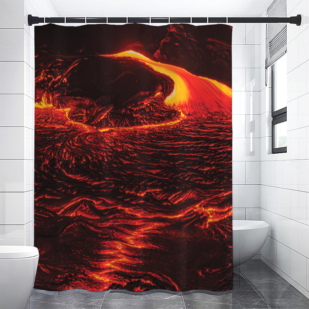 Lava Flow Print Premium Shower Curtain