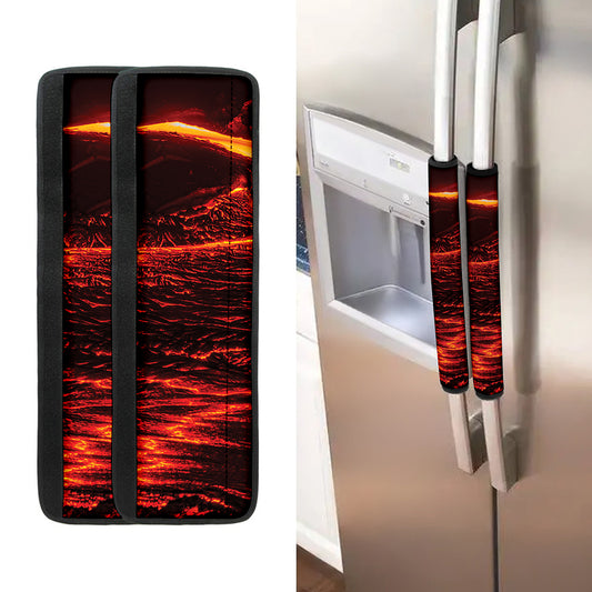 Lava Flow Print Refrigerator Handle Covers
