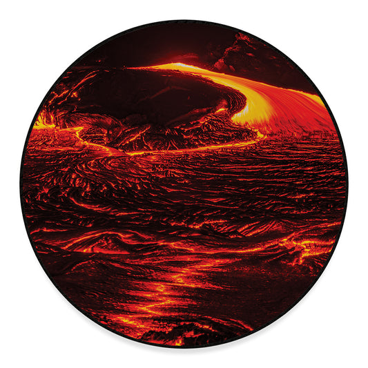 Lava Flow Print Round Floor Mat