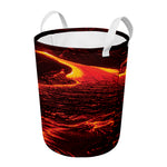 Lava Flow Print Round Laundry Basket
