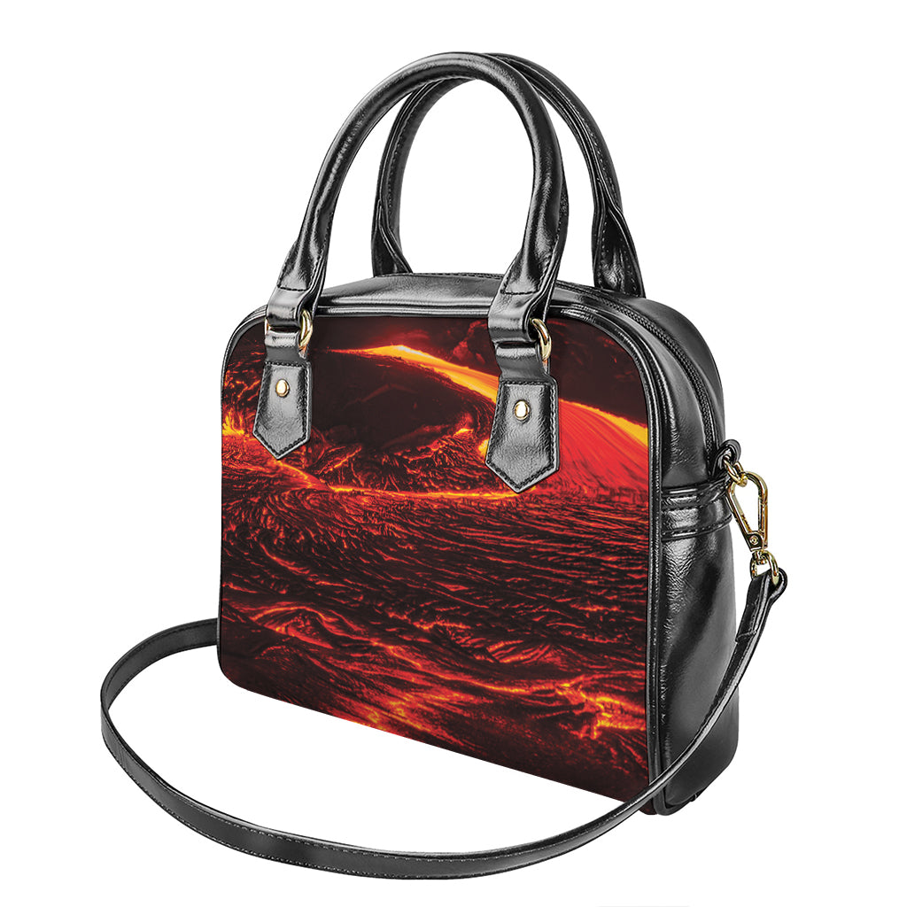 Lava Flow Print Shoulder Handbag
