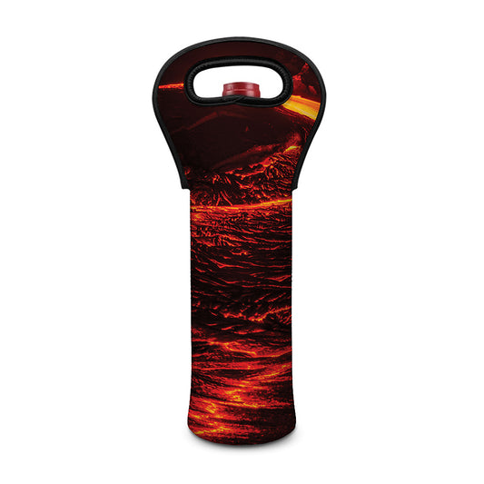 Lava Flow Print Single Neoprene Wine Tote