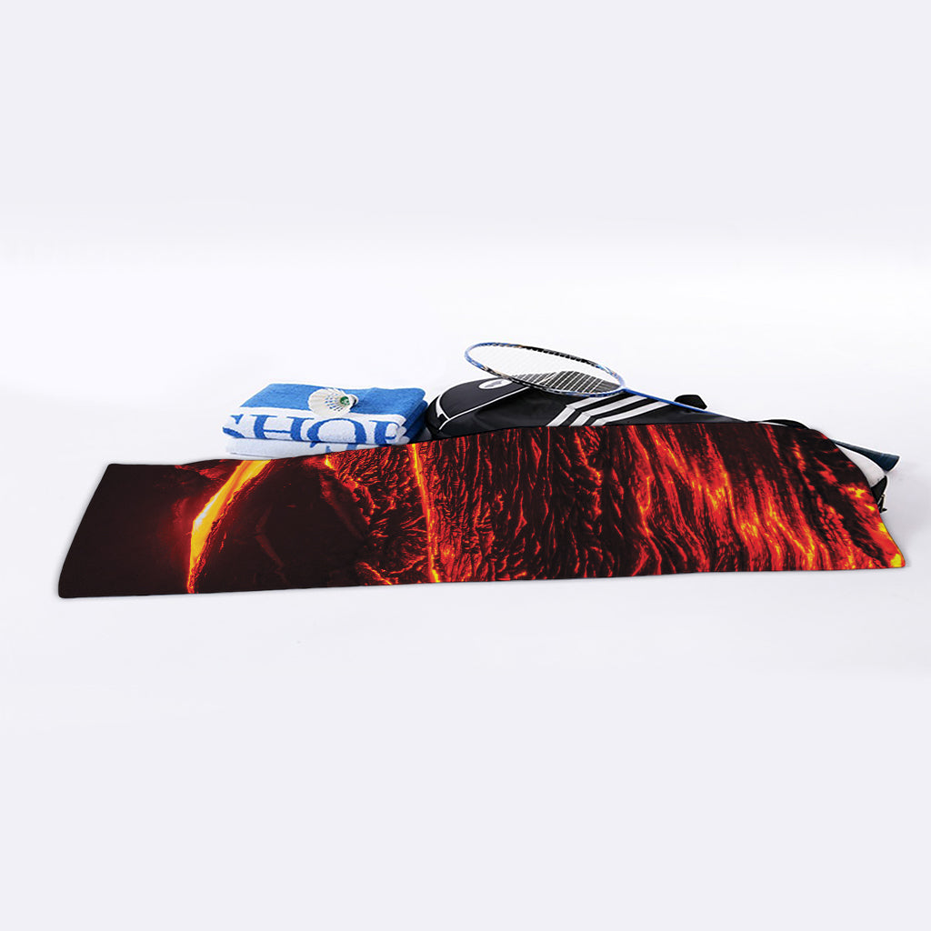 Lava Flow Print Sports Towel