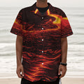 Lava Flow Print Textured Short Sleeve Shirt