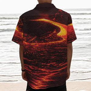 Lava Flow Print Textured Short Sleeve Shirt