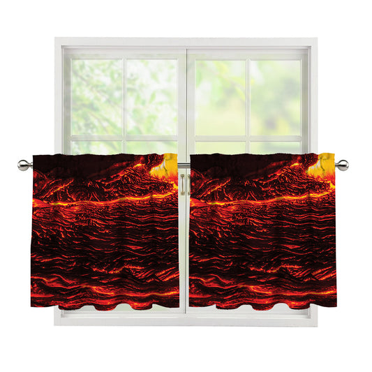 Lava Flow Print Tier Curtains