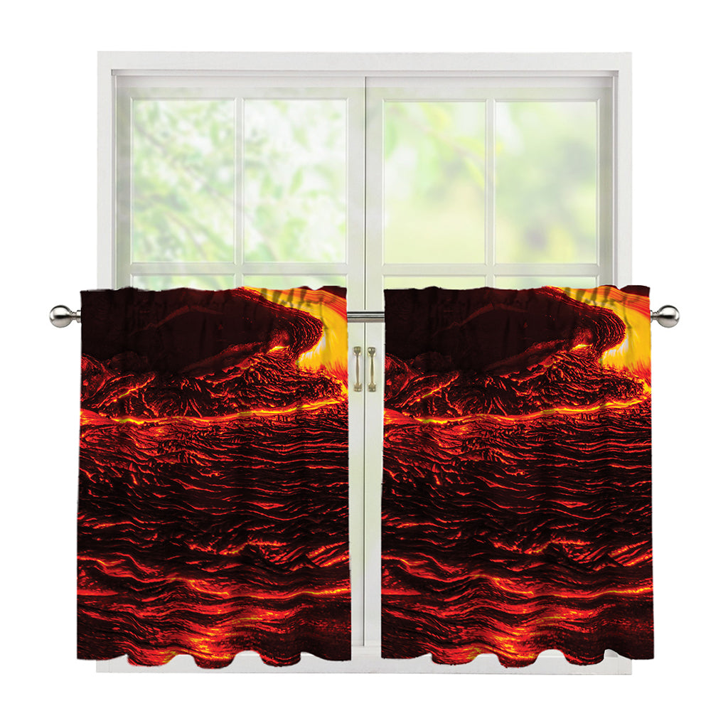 Lava Flow Print Tier Curtains