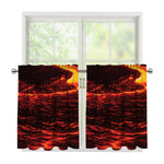 Lava Flow Print Tier Curtains