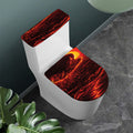 Lava Flow Print Toilet Lid And Tank Cover Set