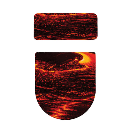 Lava Flow Print Toilet Lid And Tank Cover Set
