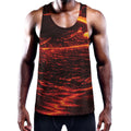 Lava Flow Print Men's Workout Tank Top