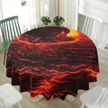 Lava Flow Print Waterproof Round Tablecloth