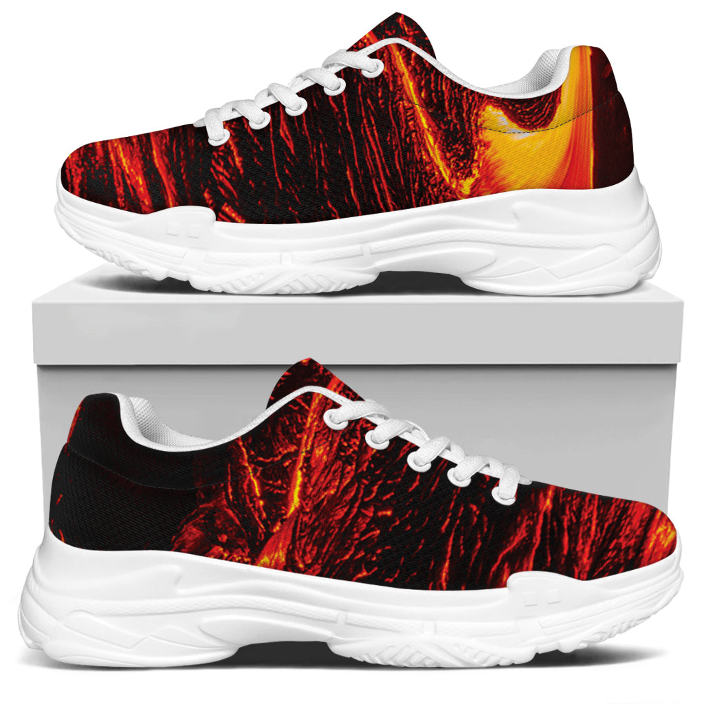 Lava Flow Print White Chunky Shoes