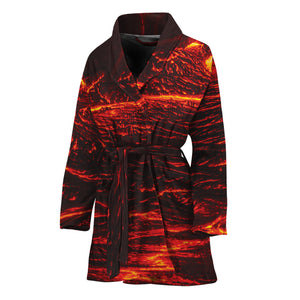 Lava Flow Print Women's Bathrobe