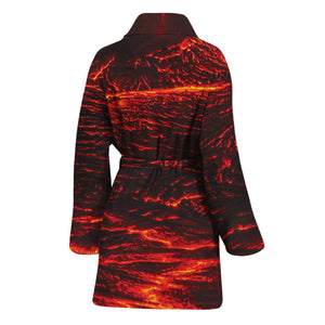 Lava Flow Print Women's Bathrobe