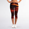 Lava Flow Print Women's Capri Leggings