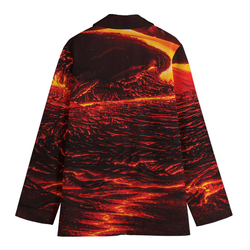 Lava Flow Print Women's Cotton Blazer