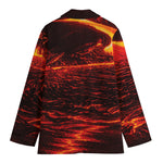 Lava Flow Print Women's Cotton Blazer