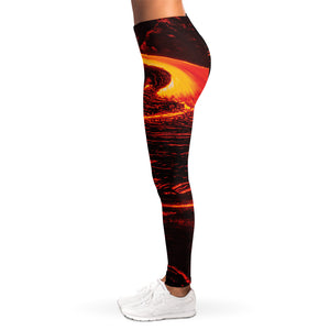 Lava Flow Print Women's Leggings