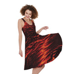 Lava Flow Print Women's Sleeveless Dress