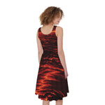Lava Flow Print Women's Sleeveless Dress