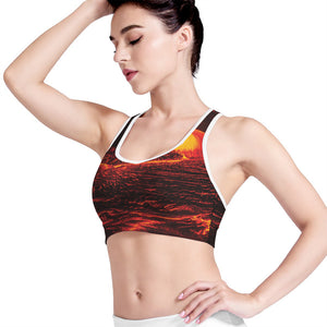 Lava Flow Print Women's Sports Bra