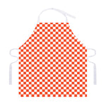 Lava Orange And White Checkered Print Adjustable Apron